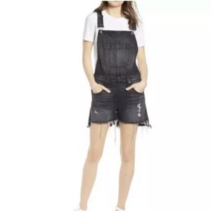 Hudson Jeans Black Short Overalls